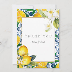 Amalfi Coast Mediterranean Lemon Thank You Card