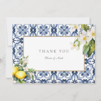 Amalfi Coast Mediterranean Lemon Thank You Card