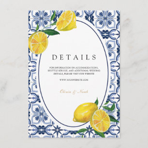 Amalfi Coast Mediterranean Lemon Tiles Details  Enclosure Card