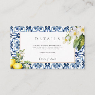 Amalfi Coast Mediterranean Lemon Tiles Details  Enclosure Card