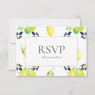 Amalfi Coast Mediterranean Lemon Tiles RSVP Card