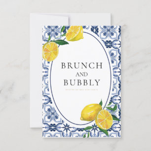 Amalfi Coast Mediterranean Tile Bridal Shower Card