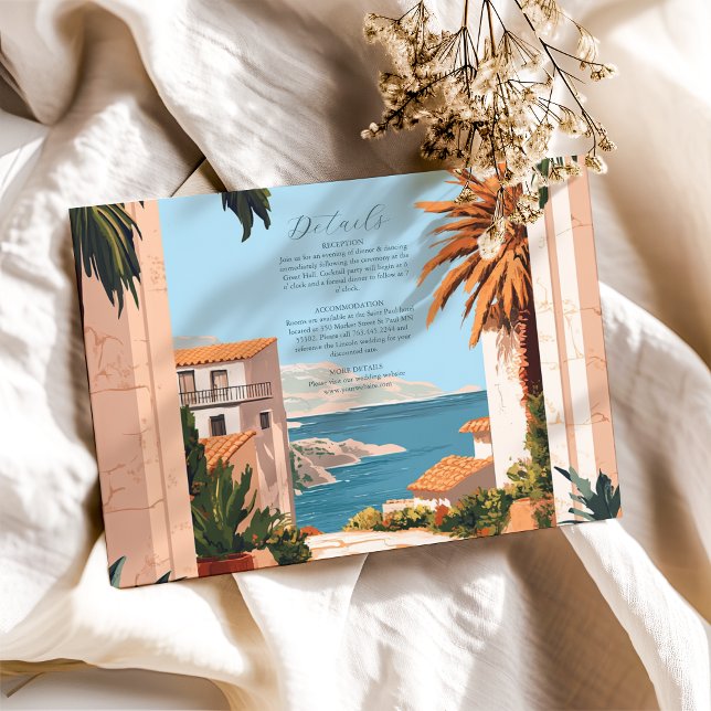 Amalfi Coast | Mediterranean Tiles Wedding Enclosure Card (Creator Uploaded)