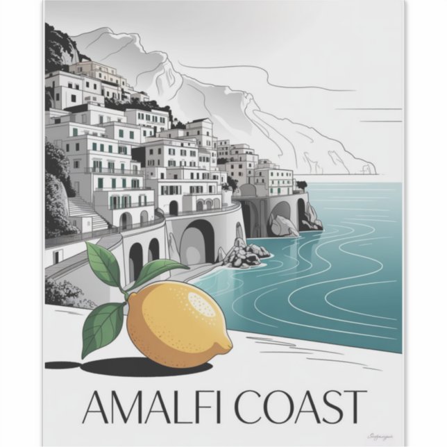 Amalfi Coast Minimalist Line Art (Front)