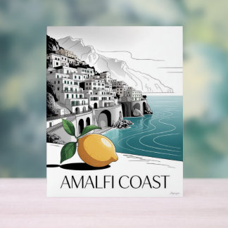 Amalfi Coast Minimalist Line Art Acrylic Sign