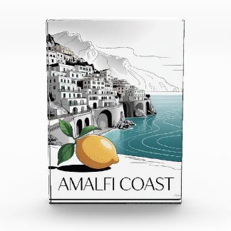 Amalfi Coast Minimalist Line Art Photo Block