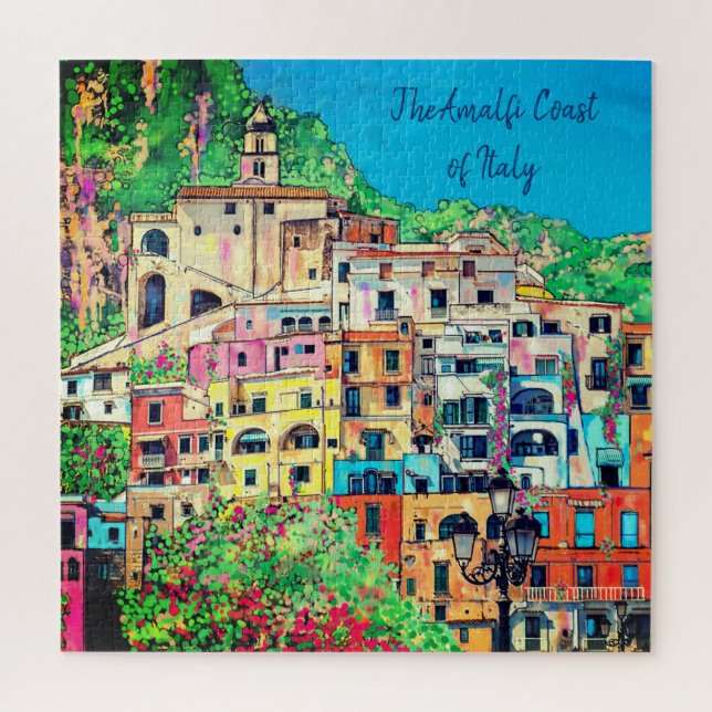Amalfi Coast of Italy Digital Art Jigsaw Puzzle (Vertical)