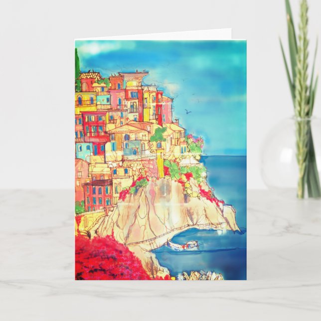Amalfi Coast of Italy Greeting Card by artist (Front)