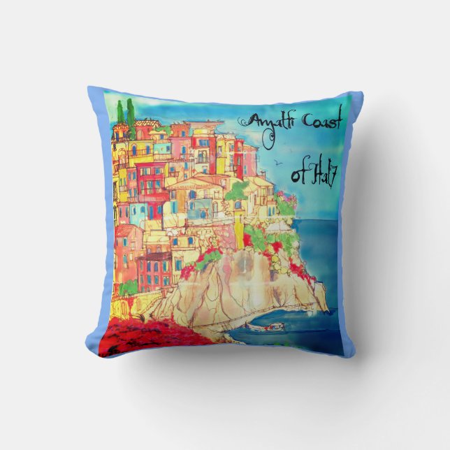 Amalfi Coast of Italy Throw Pillow by Artist (Front)