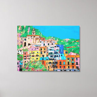 Amalfi Coast of Italy Traditional Digital Art Canvas Print