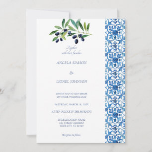 Amalfi Coast Olive Branch Tiles Italy   Invitation