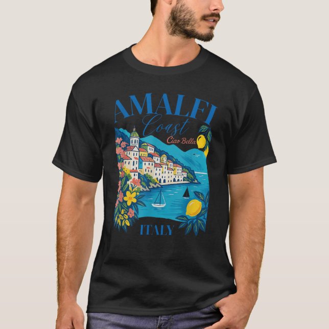 Amalfi Coast Party Lemon Ciao Italian T-Shirt (Front)