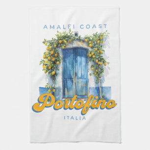Amalfi Coast Portofino La Dolce Vita Italia Lemons Tea Towel