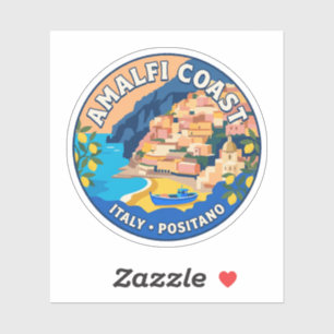 Amalfi Coast Positano Vintage Italy Travel Sticker