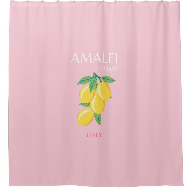 Amalfi Coast, Preppy Art, Pink, Travel Shower Curtain (Front)