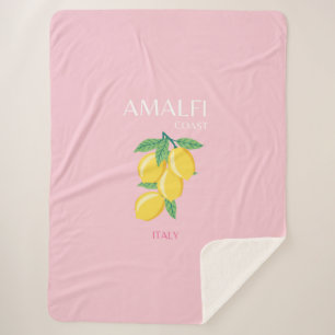 Amalfi Coast, Preppy Room, Pink Sherpa Blanket