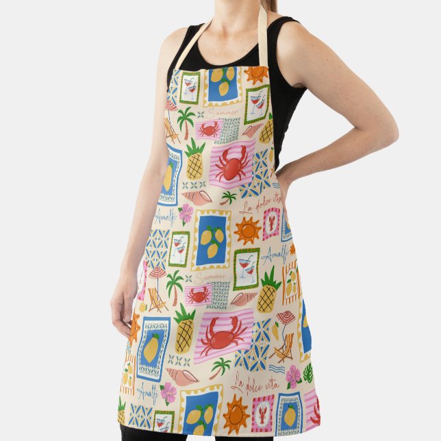 Amalfi Coast Summer Mediterranean Pattern  Apron (Insitu)