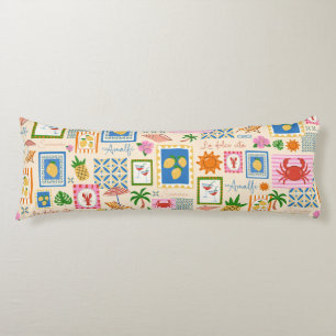 Amalfi Coast Summer Mediterranean Pattern Body Cushion