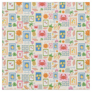 Amalfi Coast Summer Mediterranean Pattern Fabric