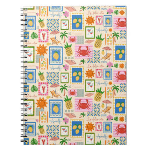 Amalfi Coast Summer Mediterranean Pattern Notebook