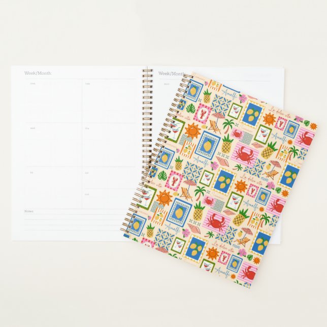Amalfi Coast Summer Mediterranean Pattern  Planner (Display)