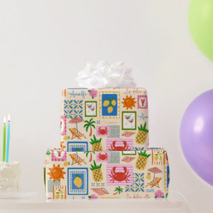 Amalfi Coast Summer Mediterranean Pattern  Wrapping Paper