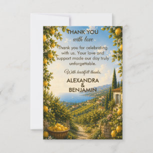 Amalfi Coast Thank You Mediterranean Lemon Card