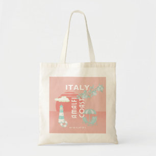 Amalfi Coast, Travel Art, Pastel Tote Bag