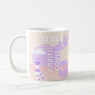 Amalfi Coast, Travel Art, Preppy Travel, Pastel Coffee Mug