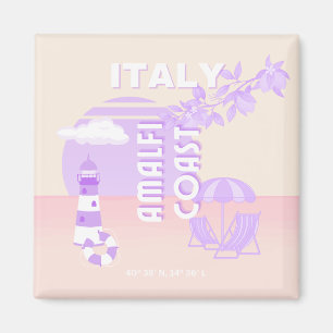Amalfi Coast, Travel Art, Preppy Travel, Pastel Magnet