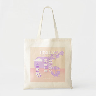 Amalfi Coast, Travel Art, Preppy Travel, Pastel Tote Bag