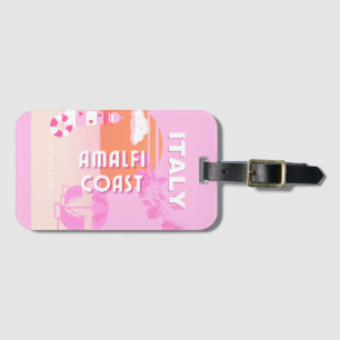 Amalfi Coast, Travel Art, Preppy Travel, Pink Luggage Tag