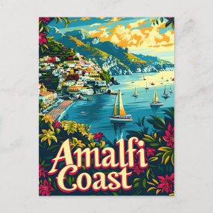 Amalfi Coast Vintage Postcard