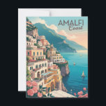 Amalfi Coast vintage Postcard<br><div class="desc">Step back in time with this classic vintage postcard of the Amalfi Coast, showcasing its stunning cliffs, quaint coastal villages, and shimmering Mediterranean waters. The nostalgic style evokes the golden era of travel, capturing the timeless beauty and romance of this iconic Italian destination. Perfect for collectors and lovers of vintage...</div>