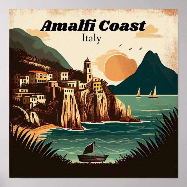 Amalfi Coast Vintage  Poster (Front)