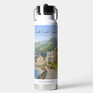 Amalfi Coast Watercolor Romantic Travel Keepsake Water Bottle