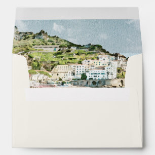 AMALFI COAST Watercolor Skyline Destination Travel Envelope