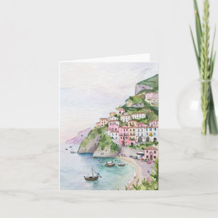Amalfi Coast Watercolor Stationery Card