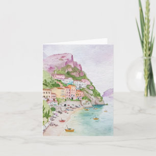 Amalfi Coast Watercolor Stationery Card