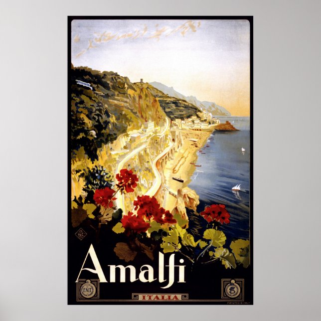 Amalfi Coastline Italian Travel Poster 1910 - 1920 (Front)