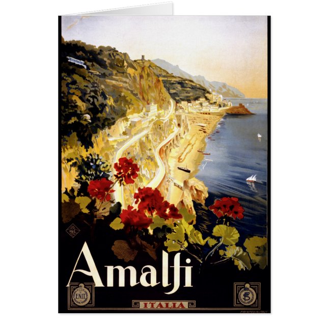 Amalfi Coastline Italian Travel Poster 1910 - 1920 (Front)