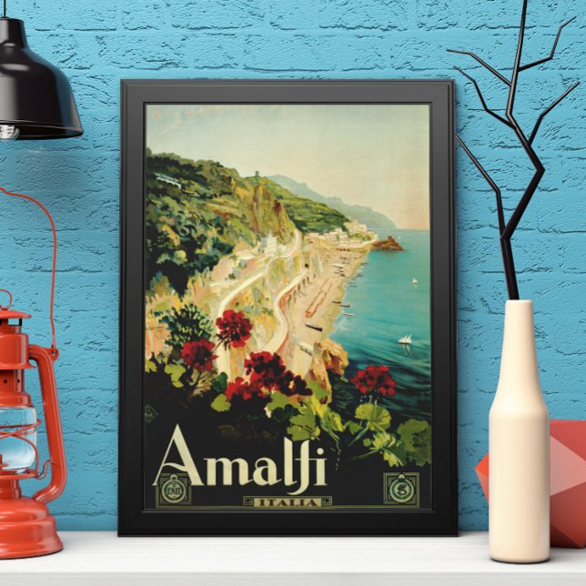 Amalfi Italian Coast, Vintage Travel Poster Italy (Creator Uploaded)