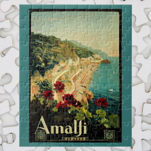 Amalfi Italian Coast, Vintage Travel Poster Italy Jigsaw Puzzle
