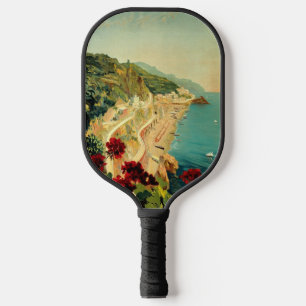 Amalfi Italian Coast, Vintage Travel Poster Italy Pickleball Paddle