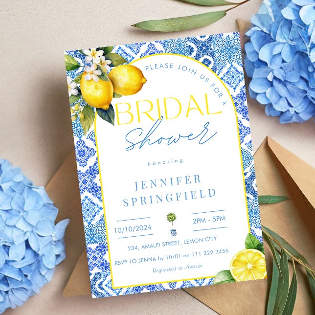 Amalfi Italian La Dolce Vita Bridal Shower  Invitation (Amalfi Italian La Dolce Vita Bridal Shower Invitation)