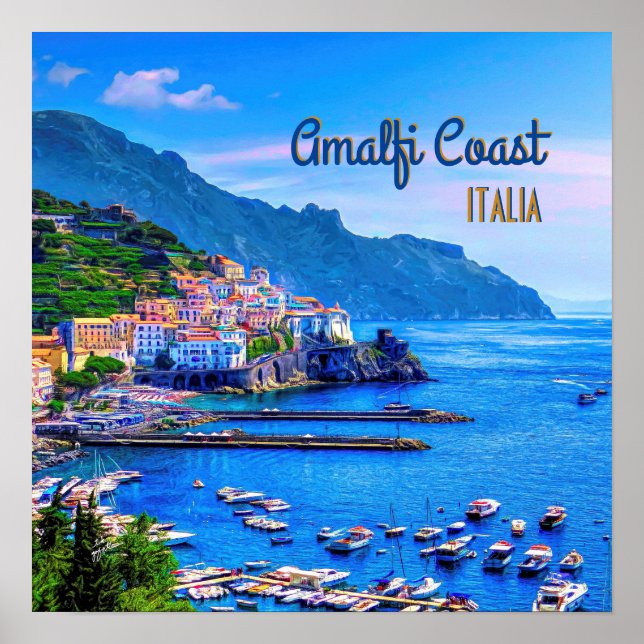 Amalfi Italy Europe Modern Photography Travel Poster (Front)