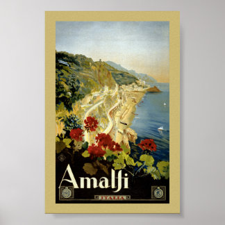 Amalfi Italy Italia Vintage Poster Restored