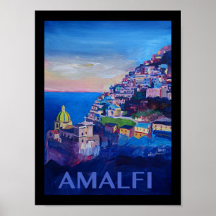 Amalfi Italy Retro Poster