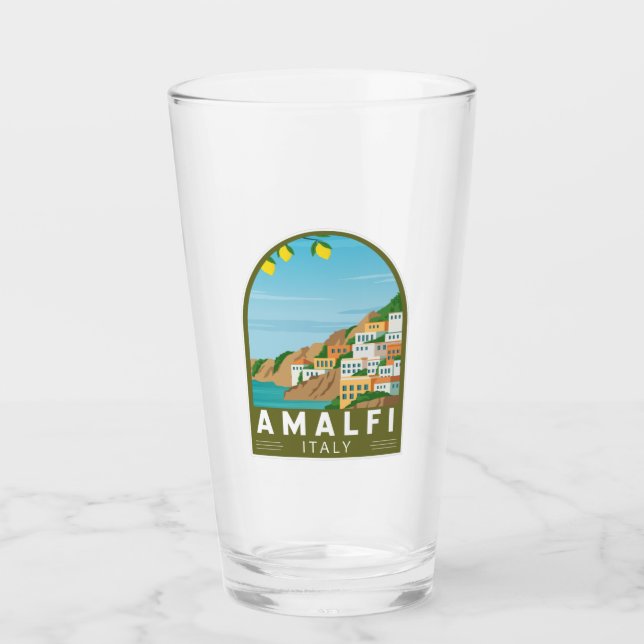 Amalfi Italy Retro Travel Art Vintage Glass (Front)