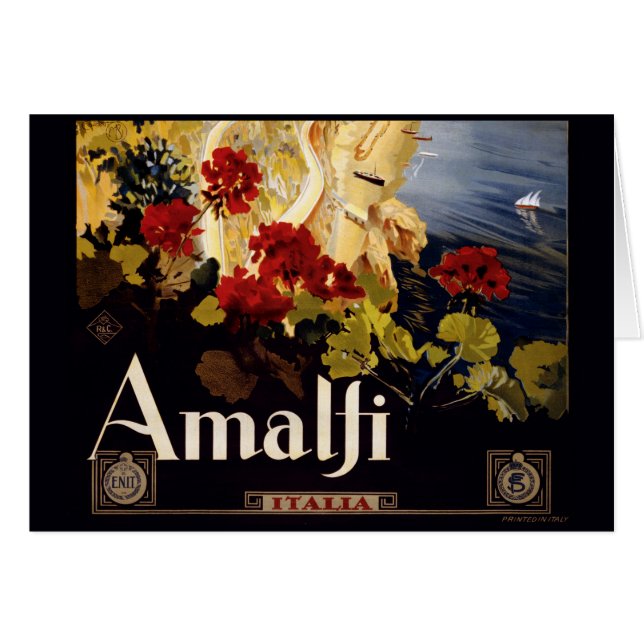 Amalfi Italy Travel Poster Art Graphic (Front Horizontal)